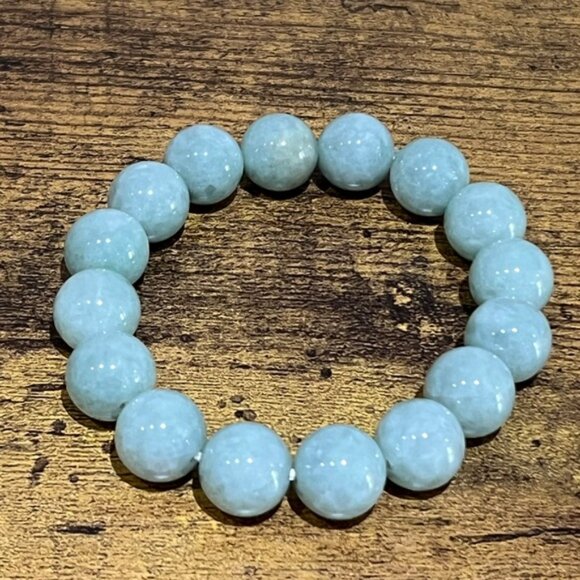 Jadeite 13mm Beaded Stone Bracelet - Picture 4 of 7